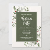 フェスティブ フォリア フレーム クリスマス パーティー 招待状 (正面)