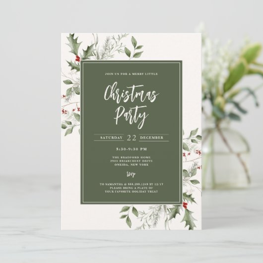 フェスティブ フォリア フレーム クリスマス パーティー 招待状 (スタンド正面)