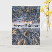 フェスティブ・フォレスト クリスマス・グリーティング カード (黄色い花)