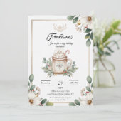 フェスティブ フレンズマス パーティー ご招待 プリント可能 招待状 (スタンド正面)