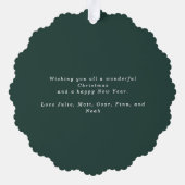 フェスティブ フローラル リース フォト オーナメントカード (裏面)