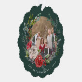 フェスティブ フローラル リース フォト オーナメントカード (右)