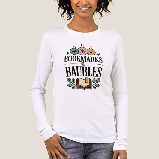 フェスティブ ブックマーク & バブル クリスマス トライブレンドTシャツ (正面)