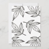 フェスティブ ブラック フォリアージ プリント フォト クリスマス ピース 招待状 (裏面)