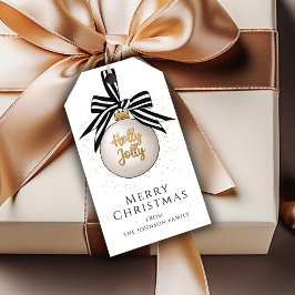 フェスティブ ブラック ホワイト クリスマス オーナメント ギフトタグ
