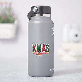 フェスティブ・プレイド XMAS レッドボウ ステッカー シール