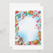 フェスティブ・ホイジー： クリスマスの便箋 招待状 (正面/裏面)