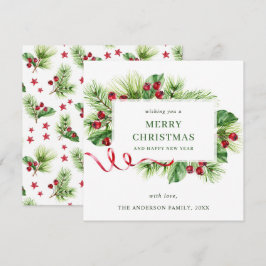 フェスティブ ホリー ベリー クリスマス グリーティング