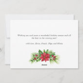 フェスティブ ホリー ベリー クリスマス グリーティング フォト (裏面)