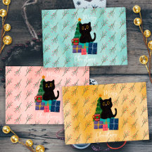 フェスティブ メリークリスマス かわいい黒猫 コーヒーアート