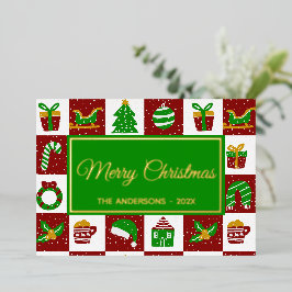 フェスティブ レッド クリスマス パーソナライズ ホリデー