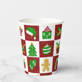 フェスティブ レッド クリスマス ホリデー 紙コップ