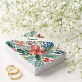 フェスティブ レッド ポインセチア エレガント ウォーターカラー フラワーズ トランプ (インサイチュ (ウェディング))