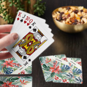 フェスティブ レッド ポインセチア エレガント ウォーターカラー フラワーズ トランプ (インサイチュ)