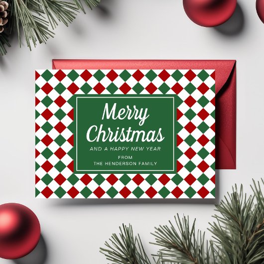フェスティブ 赤と緑のチェック柄 クリスマス
