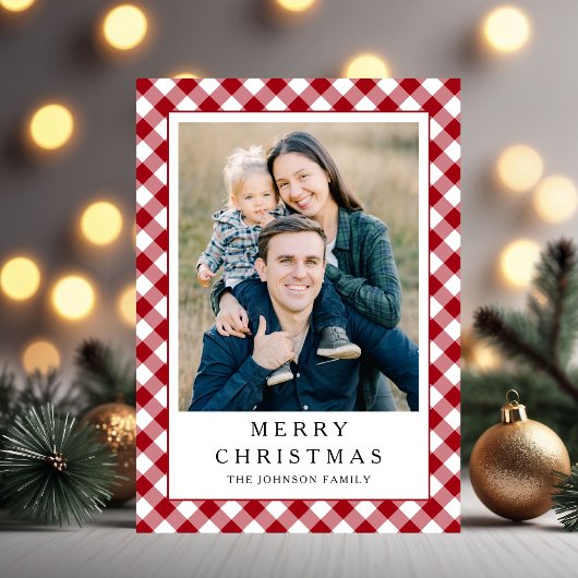 フェスティブ 赤 ギンガムチェック 写真 クリスマス
