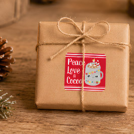 フェスティブ 赤 白 かわいい ココア クリスマス ギフト スクエアシール