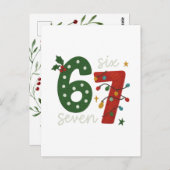 フェスティブ 67 – 輝くクリスマスの数字 デザイン ポストカード (正面/裏面)
