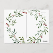 フェスティブ 67 – 輝くクリスマスの数字 デザイン ポストカード (裏面)