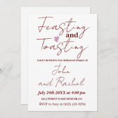 フェスティング&トーストのリハーサルディナーミニマリスト 招待状 (正面/裏面)