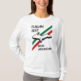 フェストイタリアンアイアンマウンテンミシガン州旗Tシャツ Tシャツ