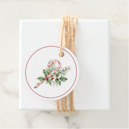 フェストーブレッド&ホワイトキャンディーケーンクリスマスギフトラベル フェイバータグ