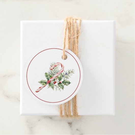 フェストーブレッド&ホワイトキャンディーケーンクリスマスギフトラベル フェイバータグ (インサイチュ)