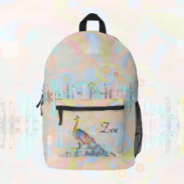 フェス威厳のあるンの孔雀 – 抽象芸術カスタム プリントバックパック