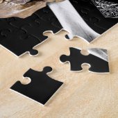 フェズが付いているShrinerのフリーメーソンのスカルそして骨 ジグソーパズル (側面)