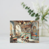フェズモロッコの小さなコーヒーショップ ポストカード (スタンド正面)