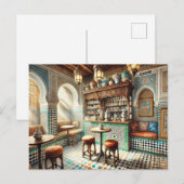フェズモロッコの小さなコーヒーショップ ポストカード (正面/裏面)