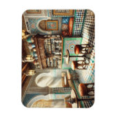 フェズモロッコの小さなコーヒーショップ マグネット (縦)