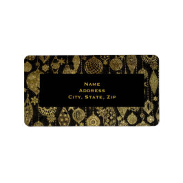 フェックス金ゴールドクリスマスオーナメント ラベル