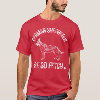 フェッチするジャーマンシェパード ジャーマンシェパード Tシャツ