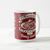 フェットチーネはスパゲティのいとこファンシーに当たる コーヒーマグカップ (正面右)