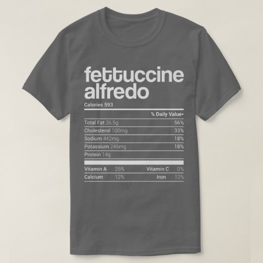 フェツキネアルフレド栄養ファクト家族マッチング Tシャツ (デザイン正面)
