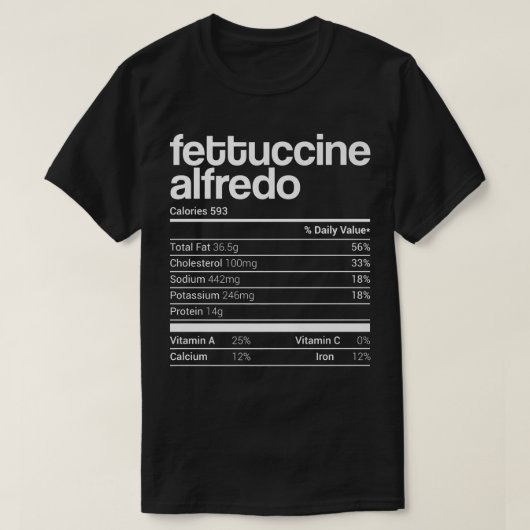 フェツキネアルフレド栄養ファクト家族マッチング Tシャツ (デザイン正面)