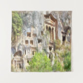 フェティエ古代リシアンの墓水色 タペストリー (正面)