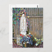フェティマの女神と花フェンス ポストカード (正面/裏面)