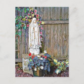 フェティマの女神と花フェンス ポストカード (正面)