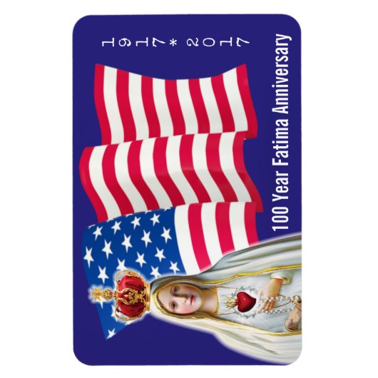 フェティマ米国国旗100周年記念の我が国の女性 マグネット (縦)
