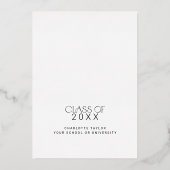 フェテモダンゴールドフォイルイエグラード卒業パーティー 箔招待状 (裏面)