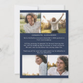 フェテモダンネイビー金ゴールドイェーグラード写真卒業 案内状 (裏面)