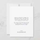 フェテモダンネイビー金ゴールドフォトアーチ卒業 サンキューカード (裏面)