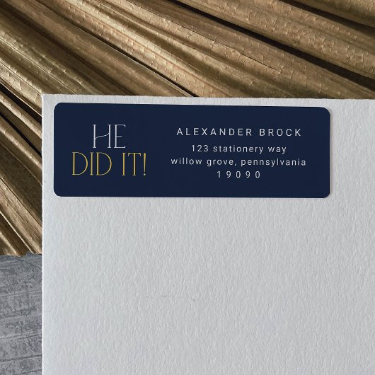 フェテモダンネイビー金ゴールド卒業式の復帰 ラベル