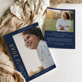 フェテモダンネイビー金ゴールド2025写真卒業 案内状