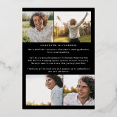 フェテモダンフォイル黒Yayグラード写真卒業 箔招待状 (裏面)