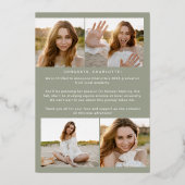 フェテモダンフォイル |グリーンイェーグラード写真卒業 箔招待状 (裏面)