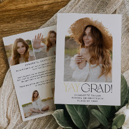 フェテモダンフォイルYayグラード写真アーチ卒業 箔招待状