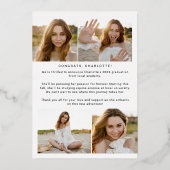 フェテモダンフォイルYayグラード写真アーチ卒業 箔招待状 (裏面)